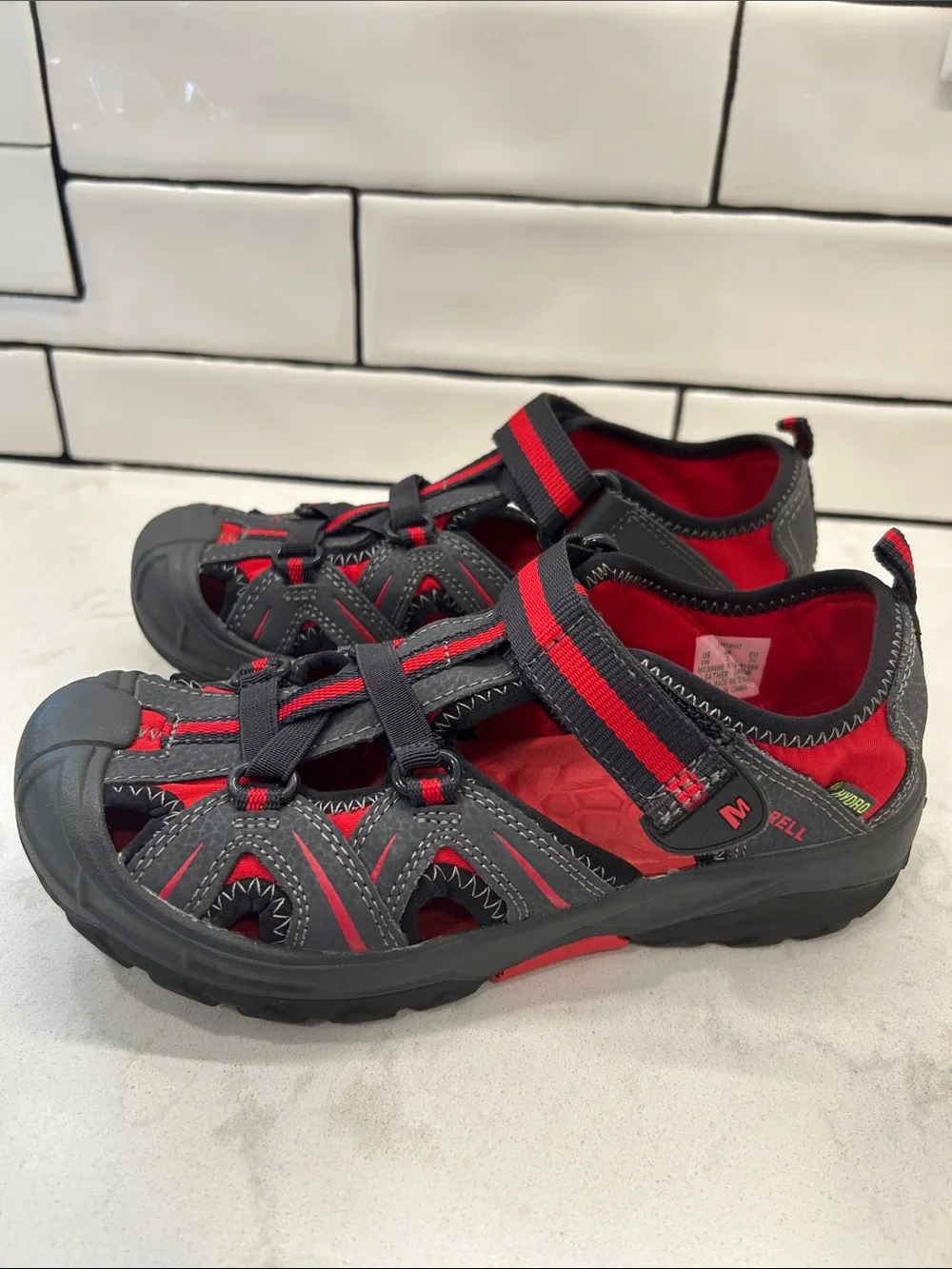 Merrell Hydro Outdoor Adjustable Leather‎ Sandal Boys Size 3W